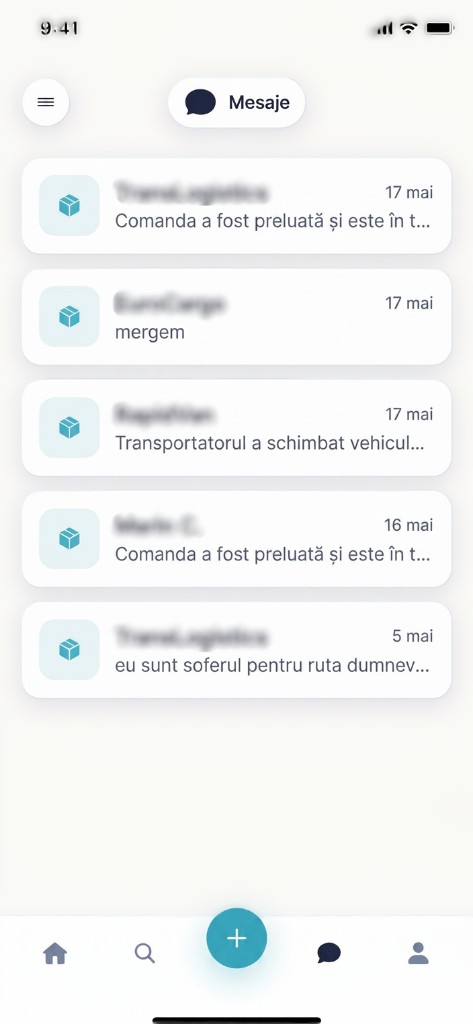 Mesaje cu transportatorul